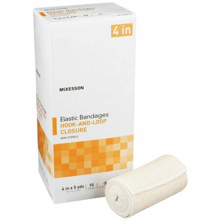 MCKESSON Hook and Loop Closure Elastic Bandage, 4 Inch x 5 Yard, 10PK 16-1033-4